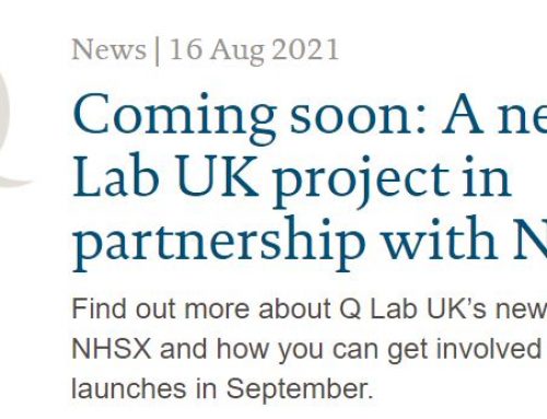 Coming soon: A new Q Lab UK project in partnership with NHSX