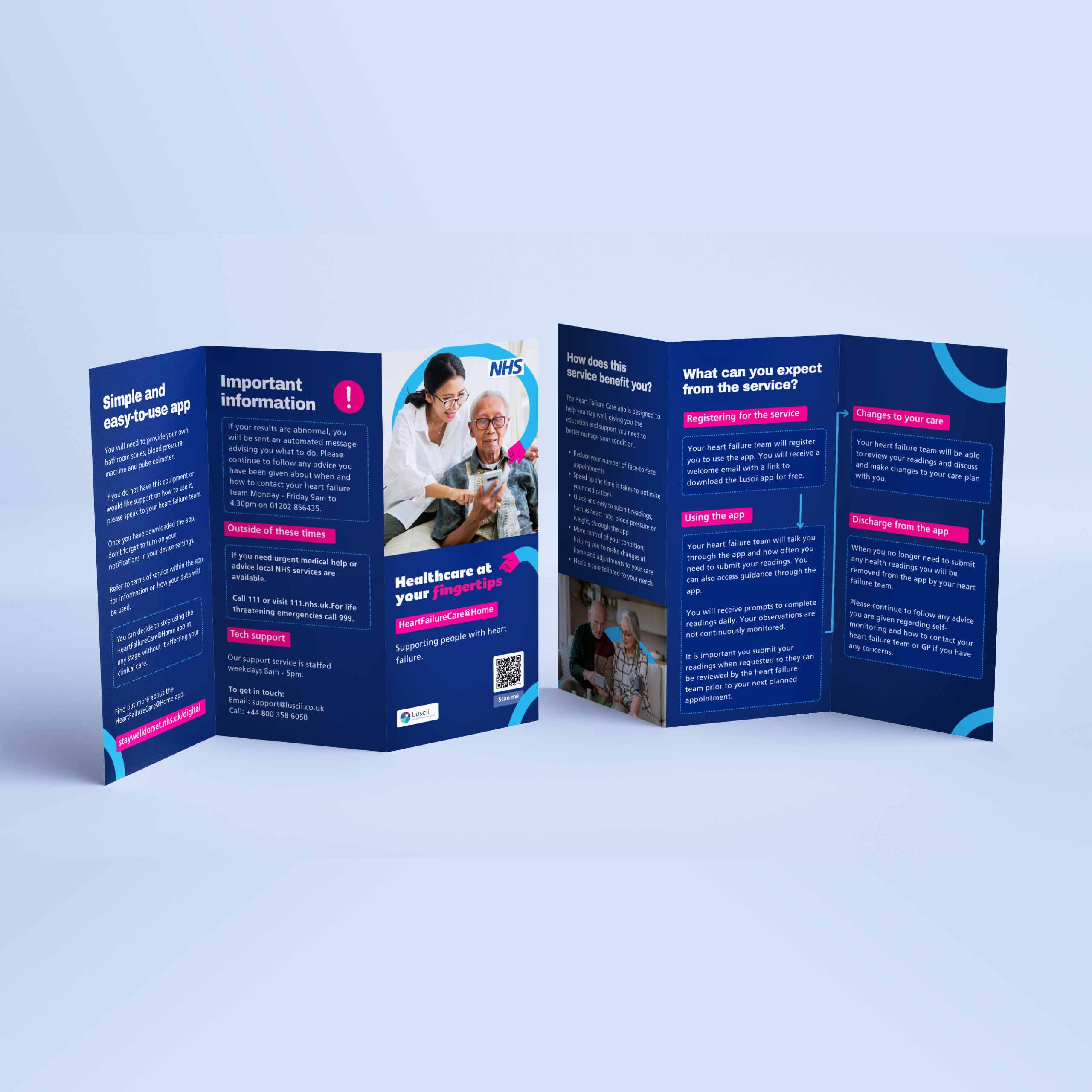 A visual of a trifold leaflet template.